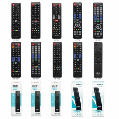 Controle remoto universal para TV LE-7028, preto, compatível com várias marcas