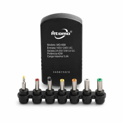 Carregador atomo 3.5A Fonte universal compatível com 3/4.5/6/7.5/9/12V