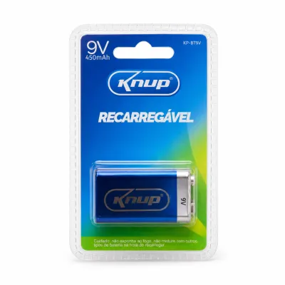 Bateria recarregável Knup 9V 450mAh