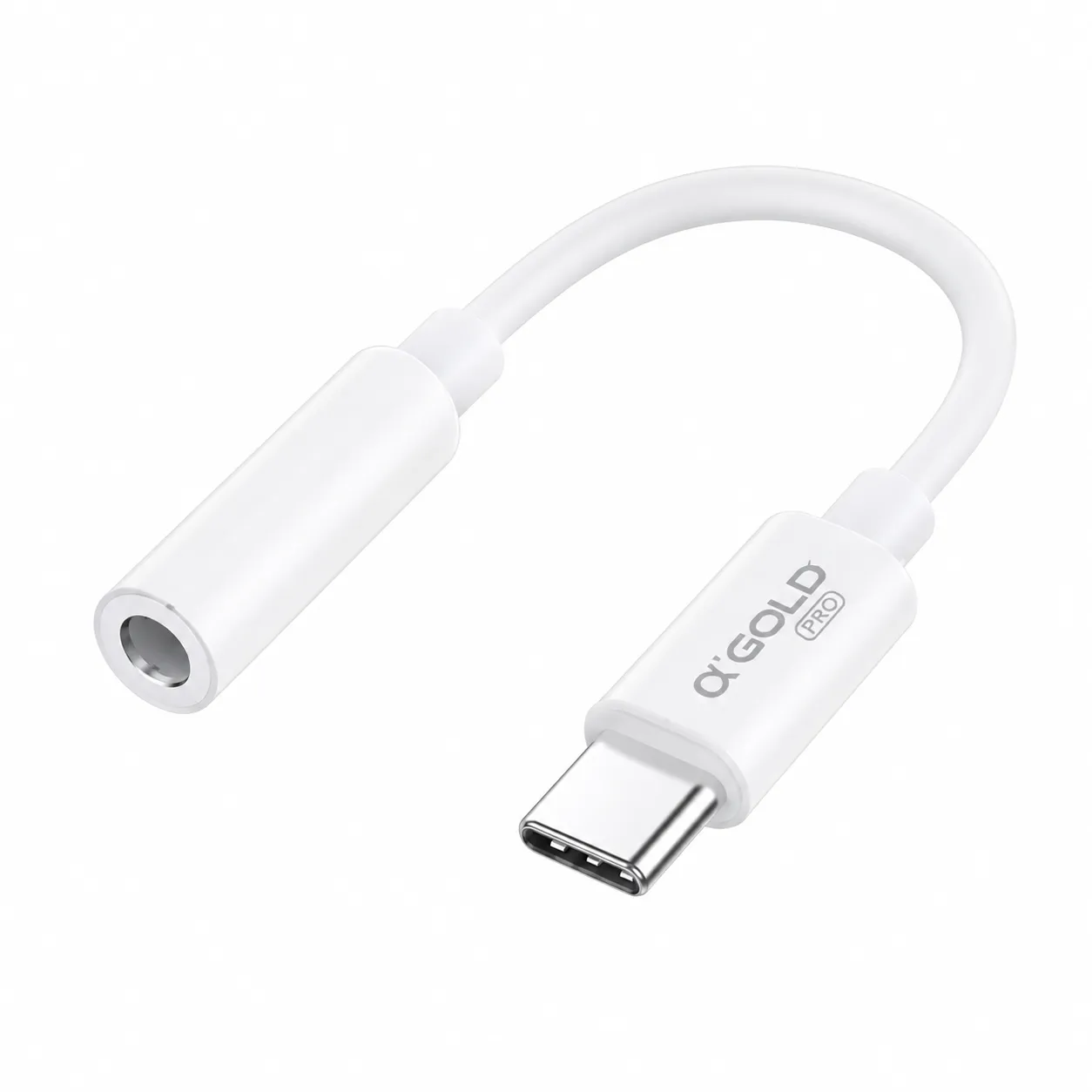 Adaptador de áudio Type-C para 3.5mm αGOLD Pro, design portátil, alta compatibilidade