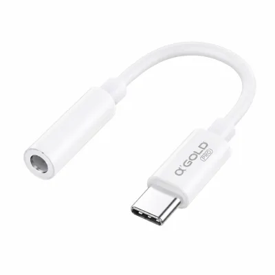 Adaptador de áudio Type-C para 3.5mm αGOLD Pro, design portátil, alta compatibilidade