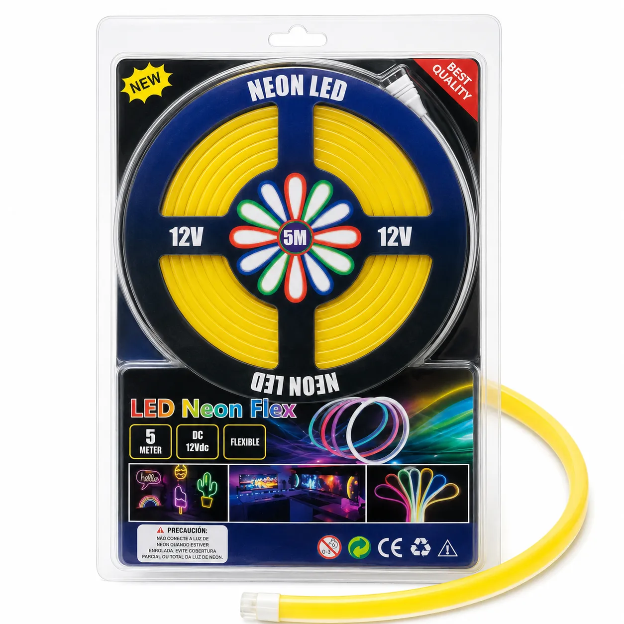 Fita LED Neon 5m 12V Amarela