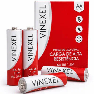 Baterias AA VINEXEL 1.5V de alta performance, para uso geral, embalagem com 15 unidades