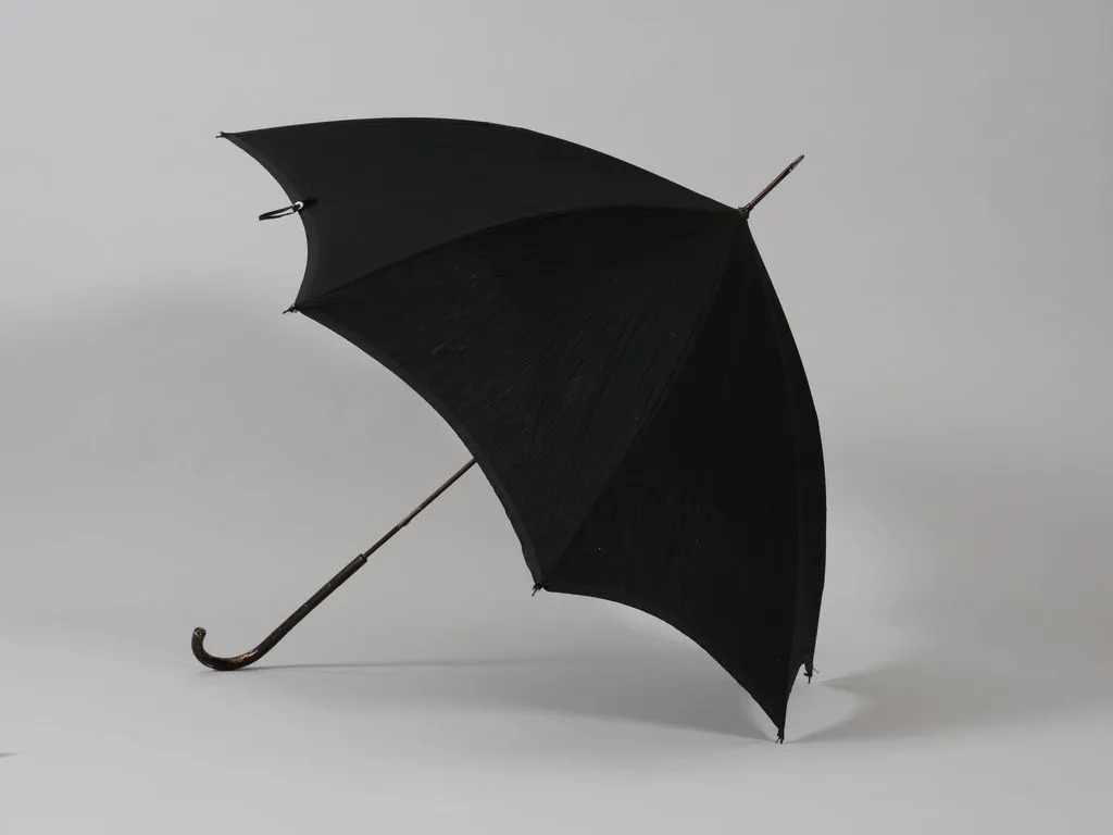 Guarda-chuva clássico preto cabo curvo