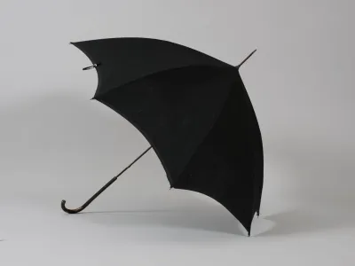 Guarda-chuva clássico preto cabo curvo