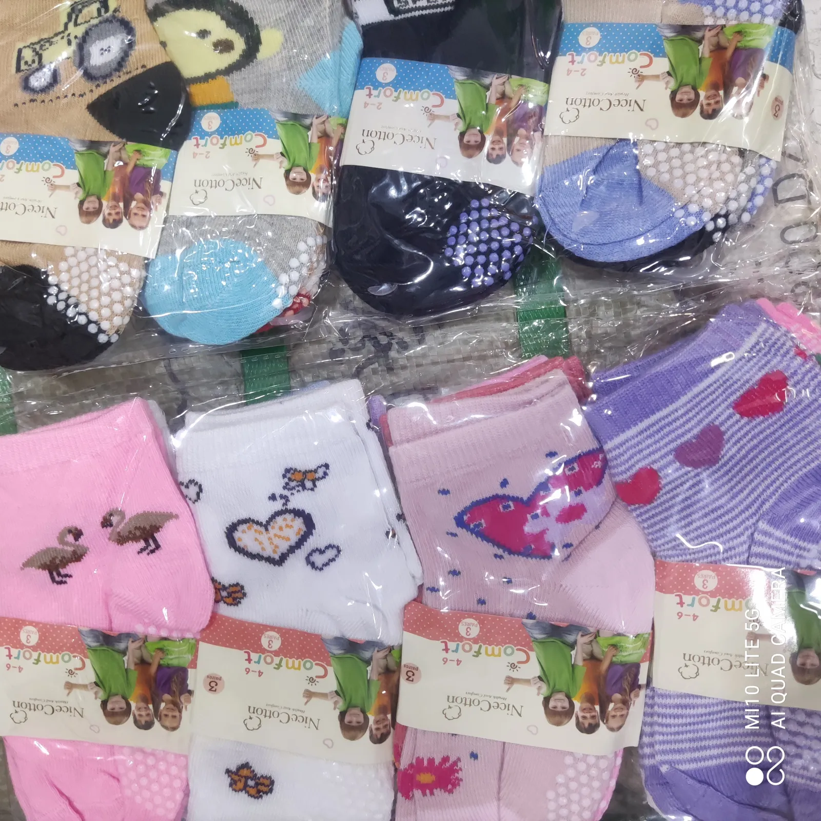 Meias infantis pacote com 12 pares, estampas fofas, várias cores