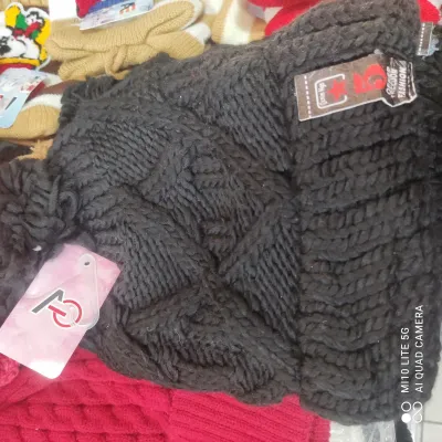 Gorro de tricô preto, marca 3 REGIO FASHION, ideal para aquecer no inverno, estilo casual e moderno