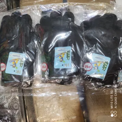 Luvas pretas, luvas de proteção, adequadas para vários trabalhos, resistentes ao desgaste, antiderrapantes, para uso doméstico e industrial