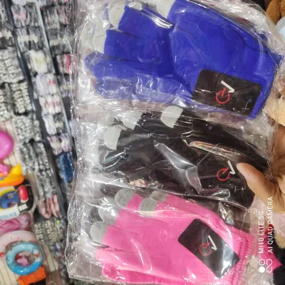 Conjunto de luvas touch screen de 12 peças, marca C, rosa, preto e azul, ideal para fitness e atividades ao ar livre