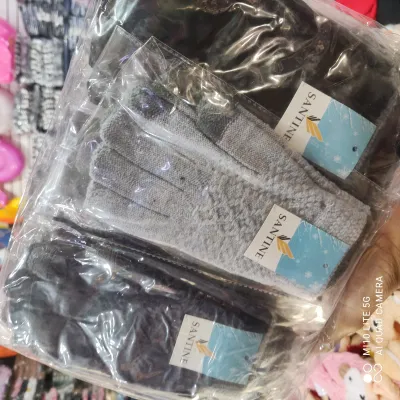 Conjunto de 12 pares de luvas quentes, cashmere,touch screen, marca: Santine, cores: preto e cinza, ideal para o inverno