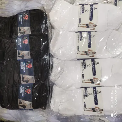 Meias masculinas fashion pacote com 12 pares, mistura de preto e branco, ideal para uso diário
