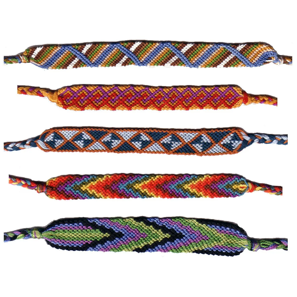 Kit 5 pulseiras da amizade trançadas