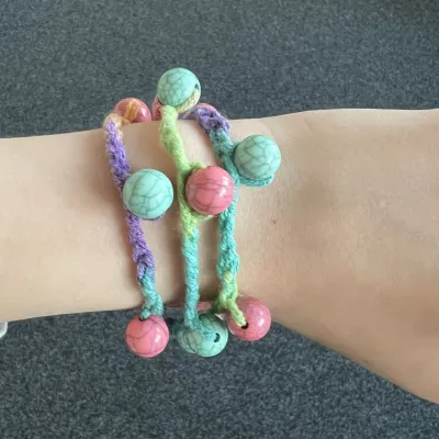 钩针波点手链