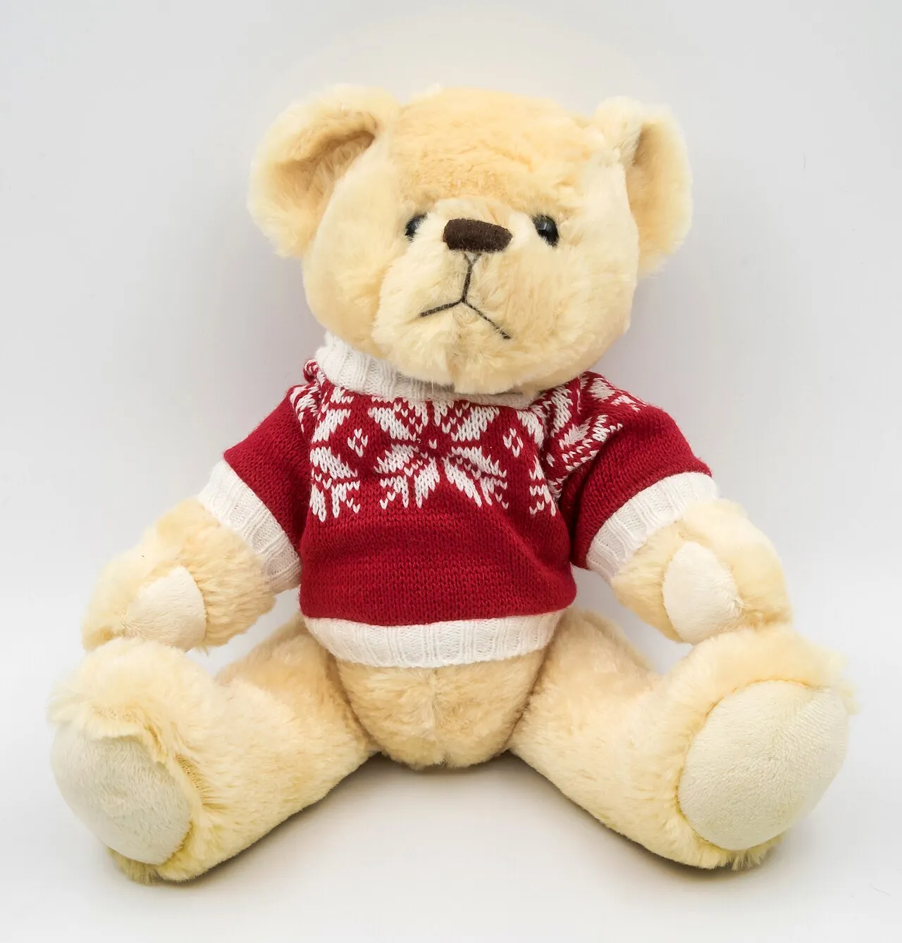 Urso de pelúcia com suéter de tricô 30 cm