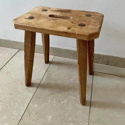 Banqueta de madeira maciça 45 cm