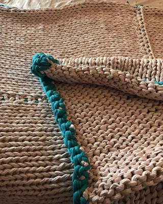 Manta de tricô grosso 130×170