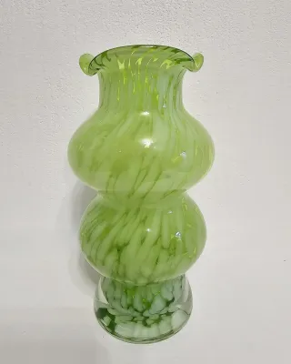 Vaso de vidro soprado verde 30 cm