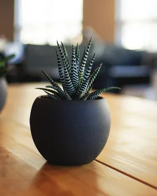 Cachepô de cerâmica preto fosco 14 cm