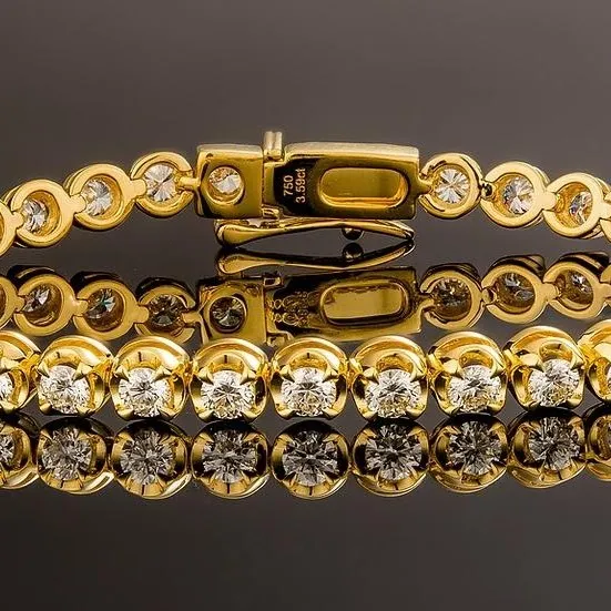 Pulseira riviera zircônias folheada a ouro 18k