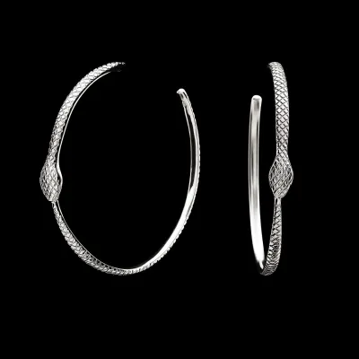 Argola serpente prata 925 texturizada