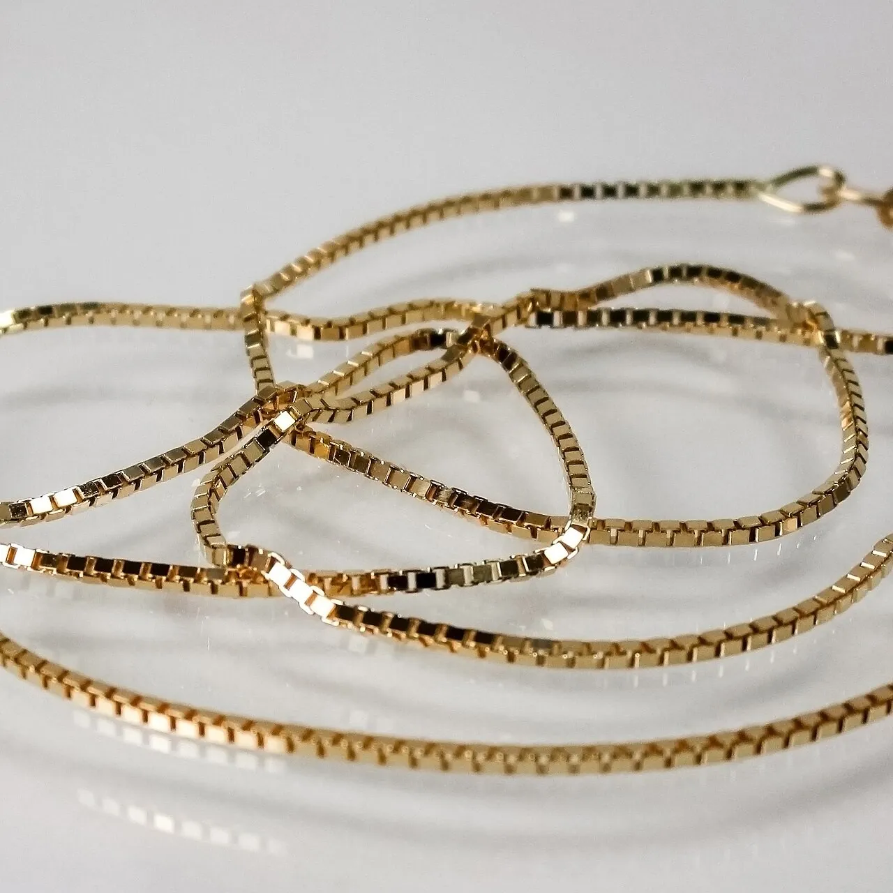 Corrente veneziana folheada a ouro 18k 45 cm