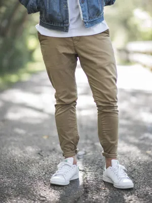 Calça chino de sarja masculina