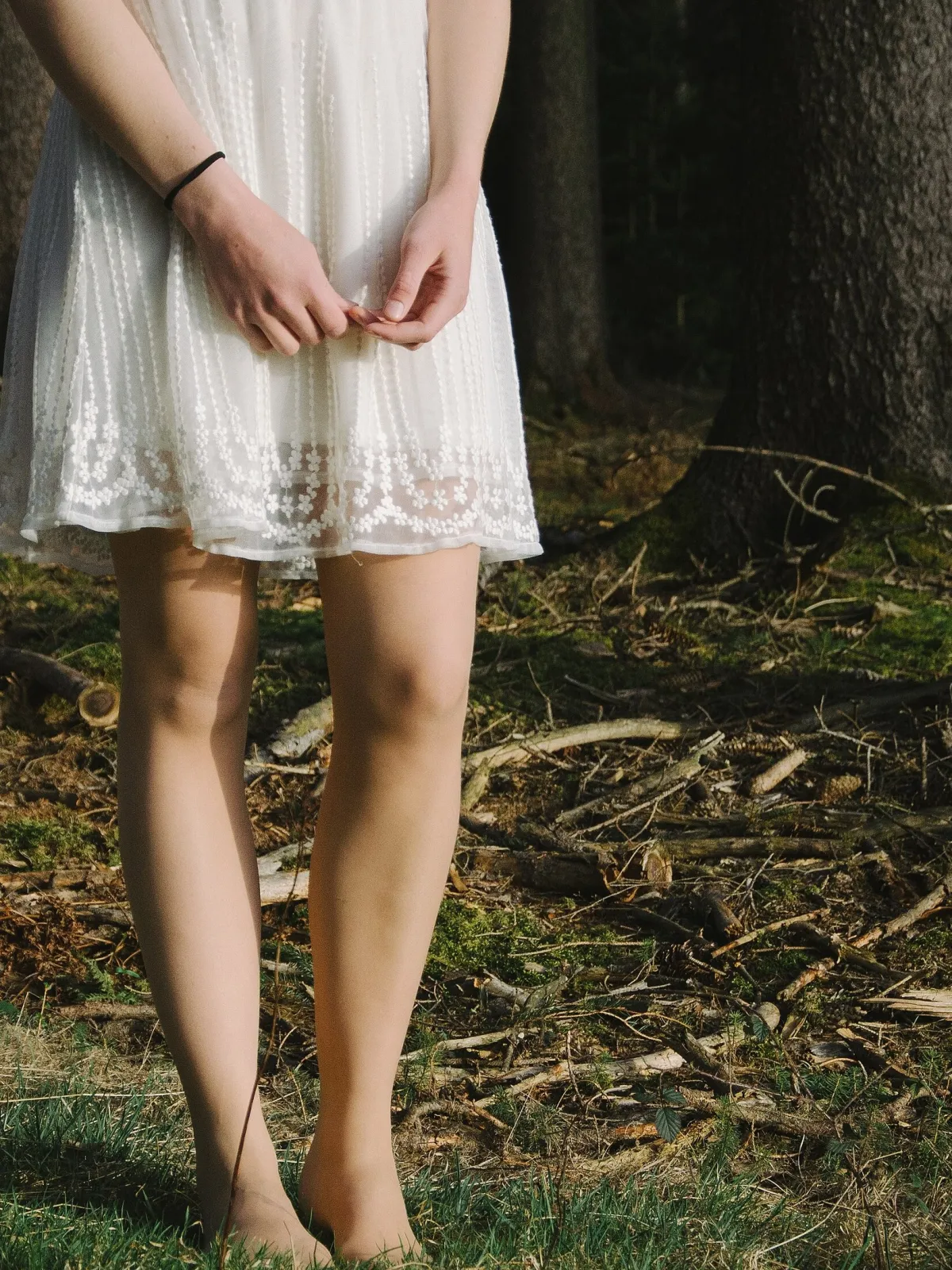 Vestido de renda off-white