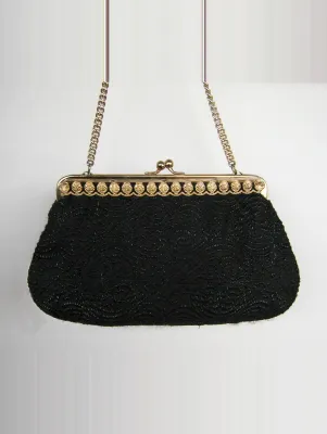 Bolsa de festa bordada com fecho dourado