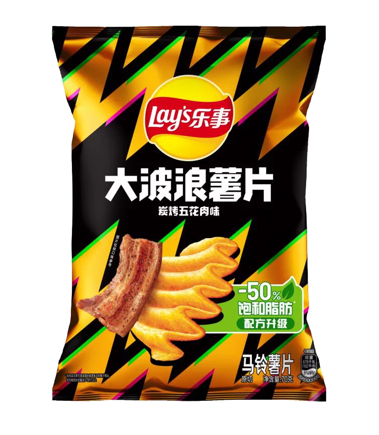 乐事大波浪薯片碳烤五花肉味70g