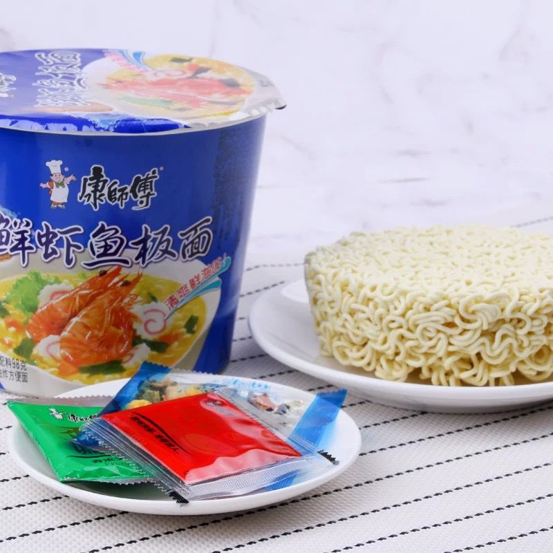 康师傅鲜虾鱼板面桶装