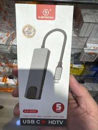 KAPPAOM KA-6050 USB-C转HDMI适配器，5口设计，支持PD快充