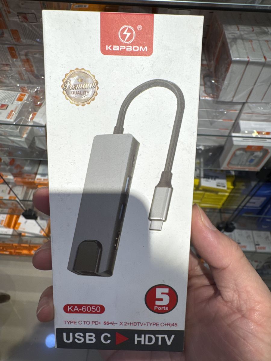 KAPPAOM KA-6050 USB-C转HDMI适配器，5口设计，支持PD快充