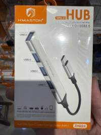 H'MASTON USB-C HUB集线器，4合1，包含USB 3.0和USB 2.0接口，适用于电脑