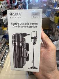 REBOS便携式自拍杆 IF-209 黑色，带旋转支架