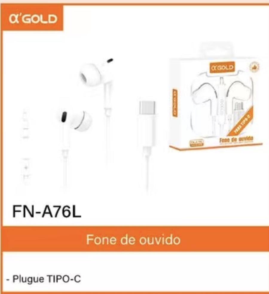 α GOLD FN-A76L Type-C 有线耳机，白色，适用于手机
