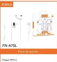 α'GOLD FN-A75L Type-C耳机，白色，带麦克风，适用于手机