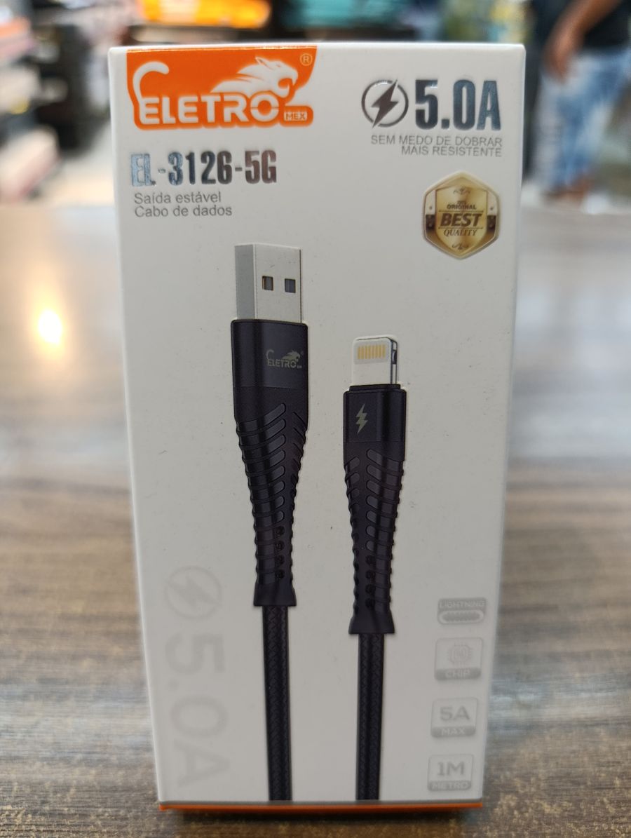 Eletro 5A快充数据线，1米，黑色，耐用设计