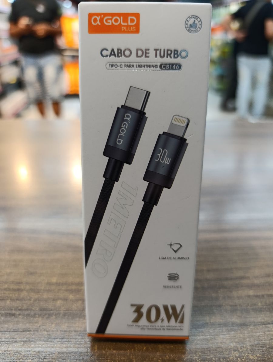 αGOLD Plus 30W Type-C转Lightning快充数据线，CB114，铝合金材质