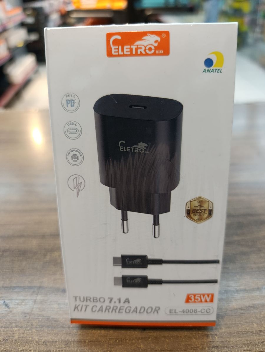 ELETRO 35W 快速充电器套件，型号 EL-4006-CC，黑色，支持 7.1A