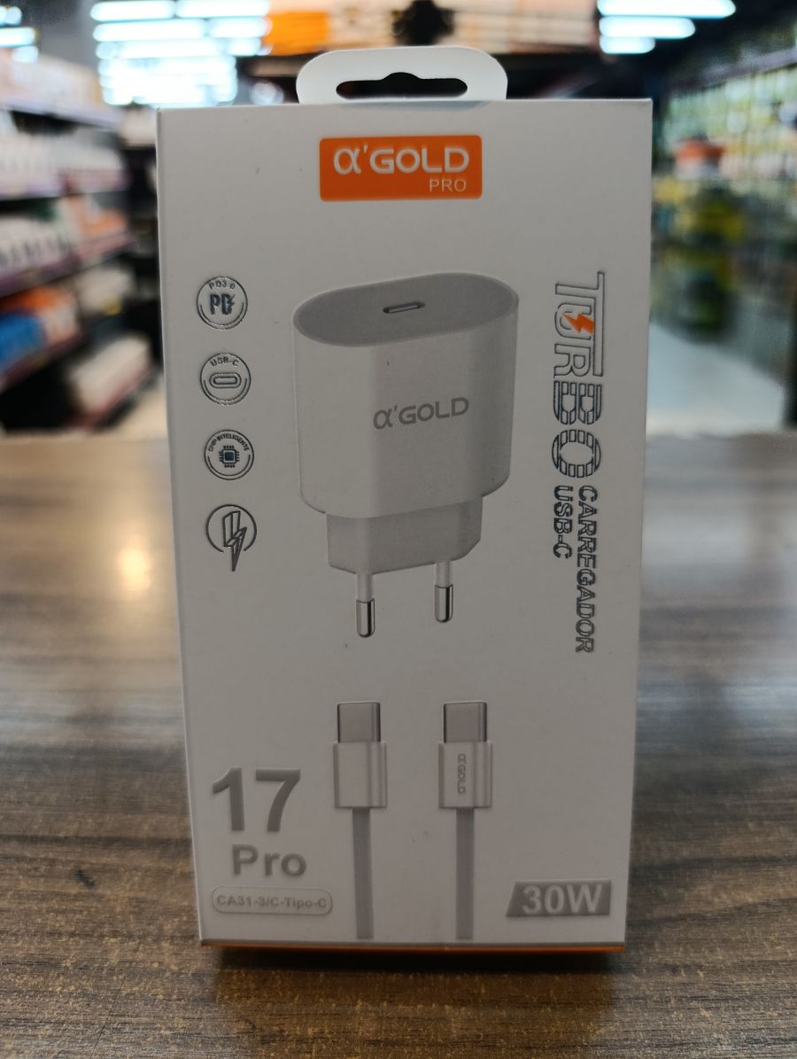 Ca31-3 α'GOLD Pro 30W快充充电器，USB-C接口，适用于17 Pro