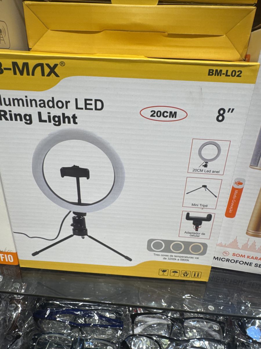 B-MAX 20CM LED环形灯，8英寸，迷你三脚架，适合手机拍摄