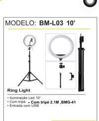 BM-L03 10寸LED环形灯，带2.1米三脚架，USB接口