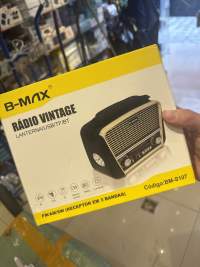 B-MAX复古收音机，FM/AM/SW三波段，便携式设计