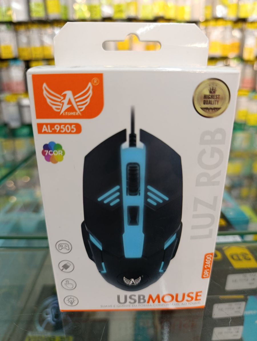 Ltomex AL-9505 RGB USB鼠标，7种颜色，舒适设计，适合游戏和办公