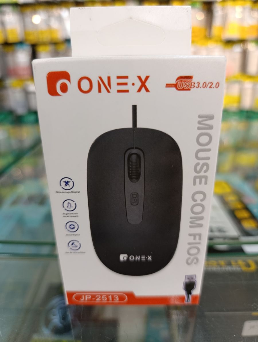 ONEX JP-2513 USB有线鼠标，黑色，舒适握持，适用于办公和游戏