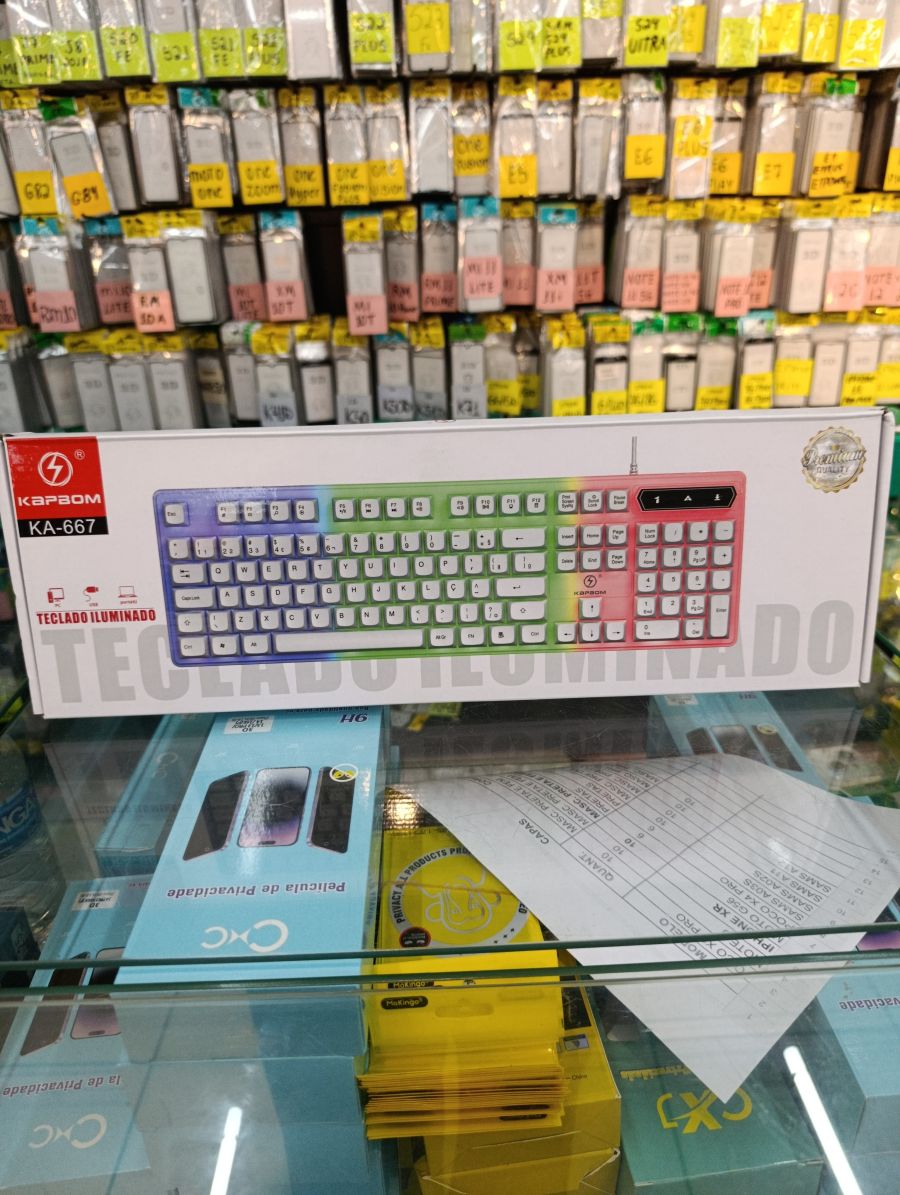KAPBOM KA-667 彩色背光键盘，适用于电脑，时尚设计，静音按键