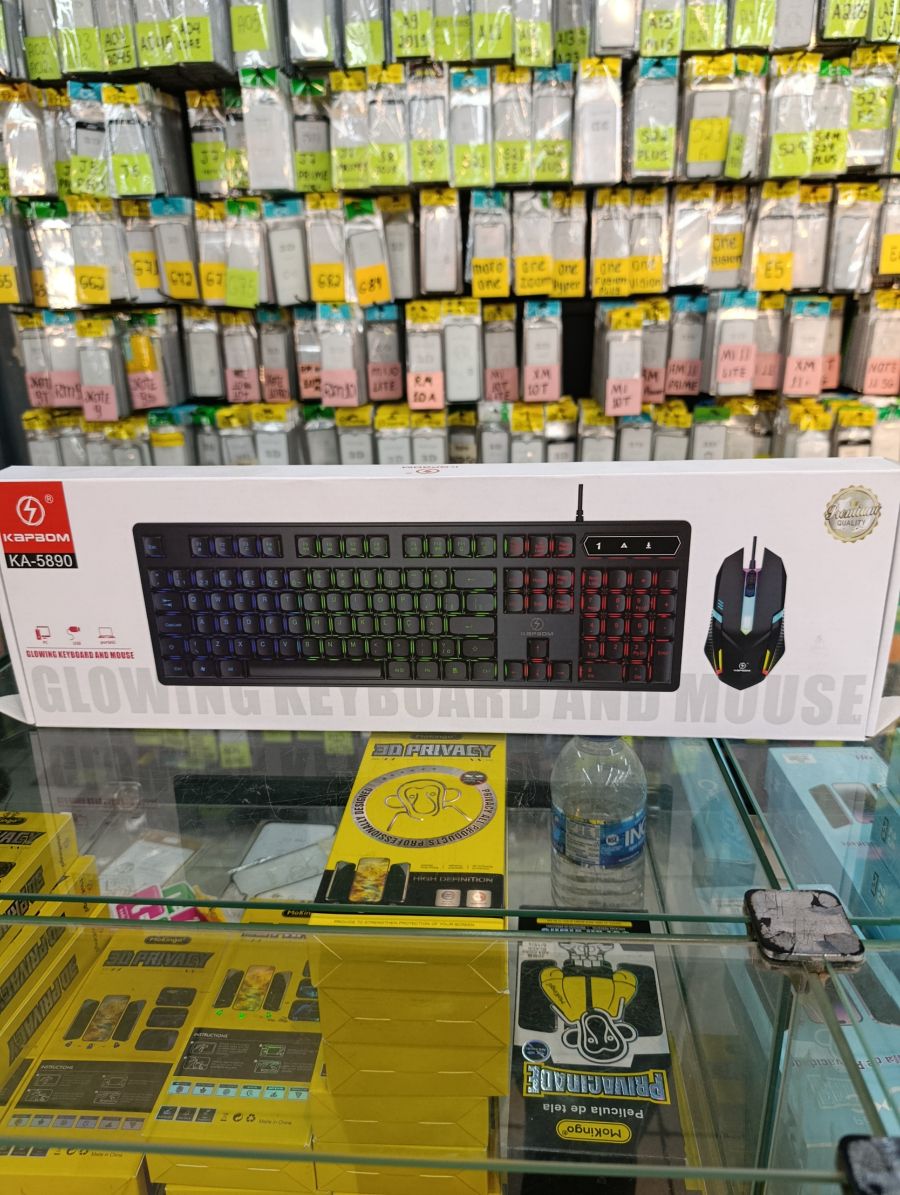 炫彩键盘鼠标套装，品牌：K-5890，RGB背光，适用于游戏