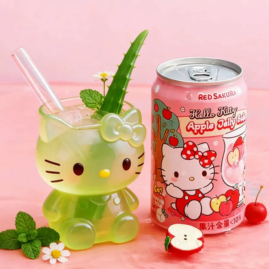 三丽鸥HelloKitty联名苹果芦荟爆珠果汁