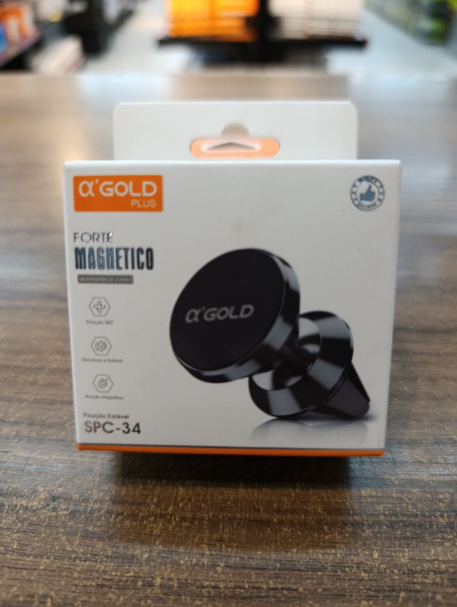 α GOLD PLUS 磁性手机支架 SPC-34，黑色，灵活设计，适用于各种手机