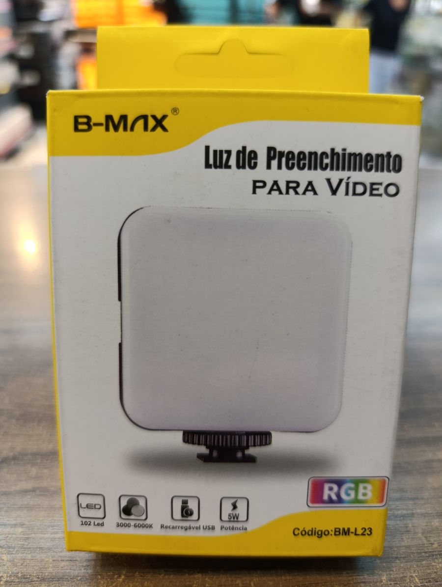 Bm-l23 B-MAX RGB视频补光灯，102颗LED，色温5000-6000K，USB可充电